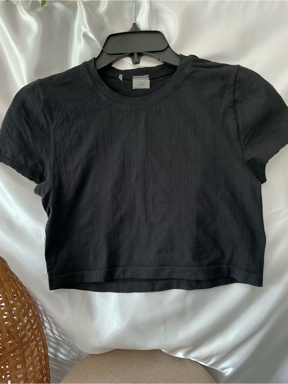 NWOT Aritzia Pointella Seamless Willow Cropped T Shirt Medium